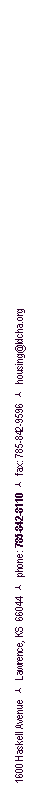Text Box: 1600 Haskell Avenue    Lawrence, KS  66044    phone: 785-842-8110    fax: 785-842-9596    housing@ldcha.org  