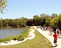 Picture of Children hiking at Mary's Lake